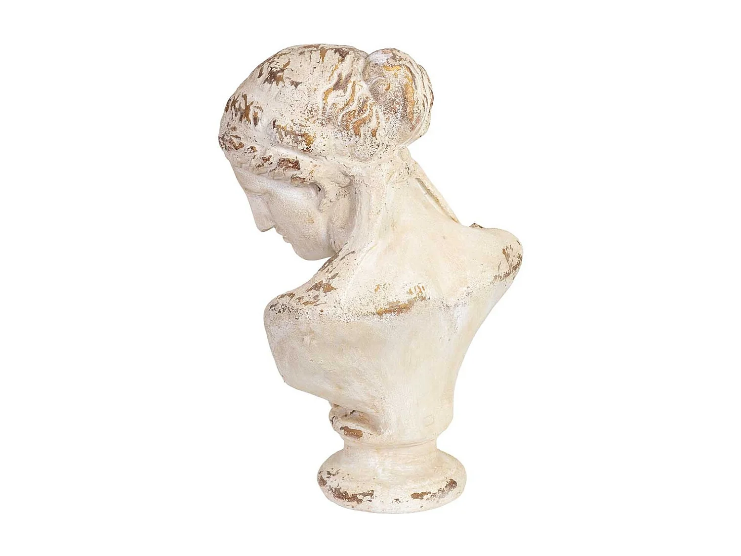 Figura decoración busto de magnesio blanco 43x34x66h cm