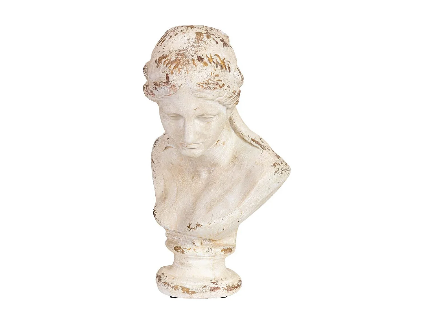 Figura decoración busto de magnesio blanco 43x34x66h cm