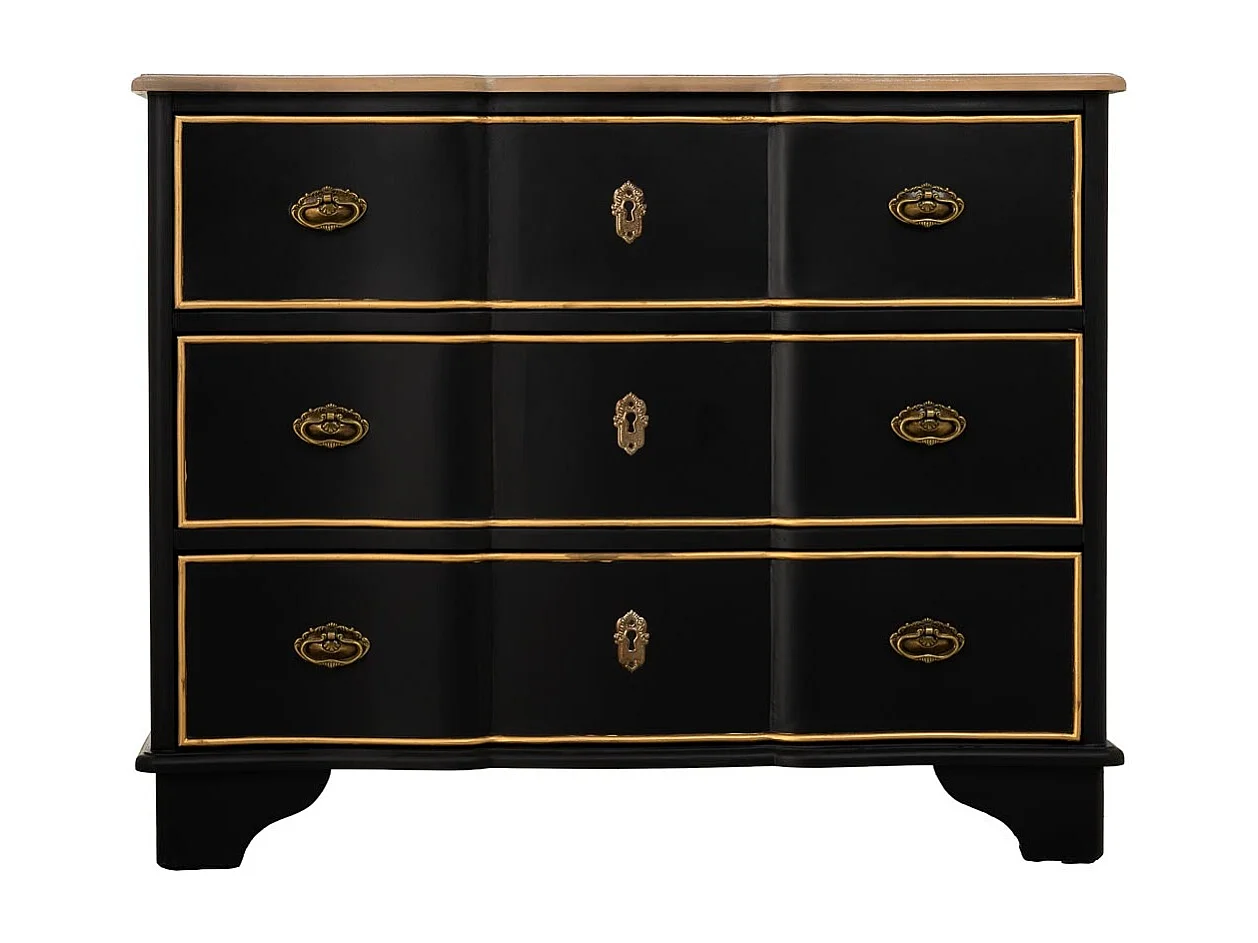 Débardeur en bois noir : 100 x 50 x 80 cm (h)