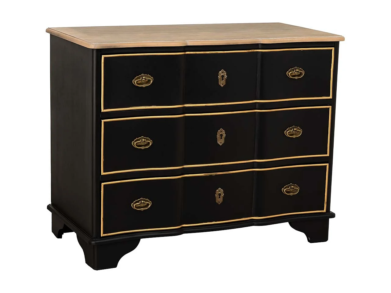 Débardeur en bois noir : 100 x 50 x 80 cm (h)