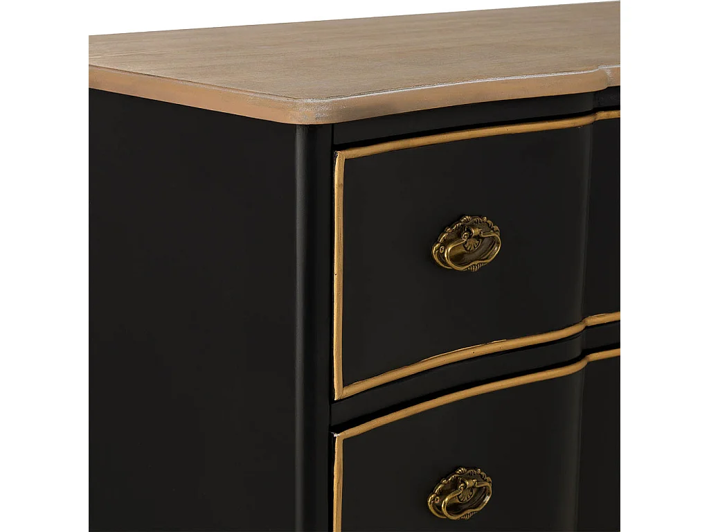 Débardeur en bois noir : 100 x 50 x 80 cm (h)