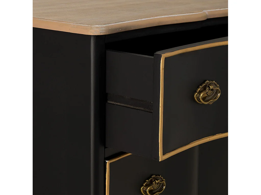 Schwarze Holzkommode: 100x50x80 cm