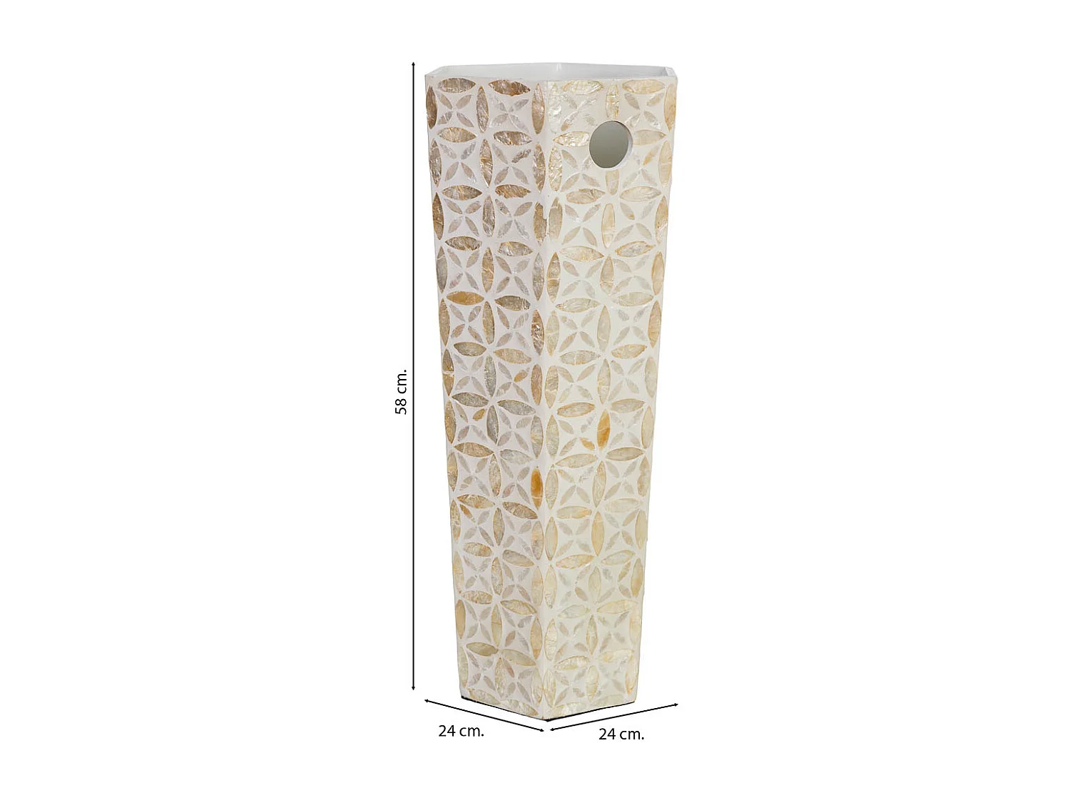 Porte-parapluie hexagonal en bois et nacre 24 x 24 x 58 cm (hauteur)