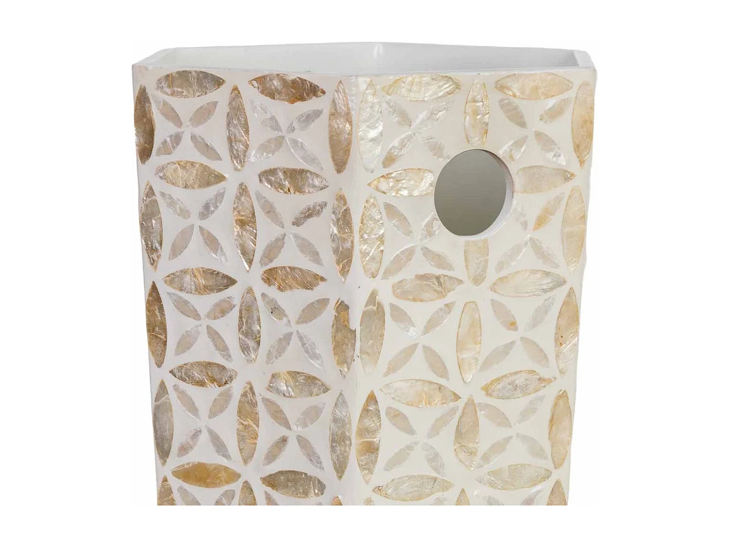 Porte-parapluie hexagonal en bois et nacre 24 x 24 x 58 cm (hauteur)