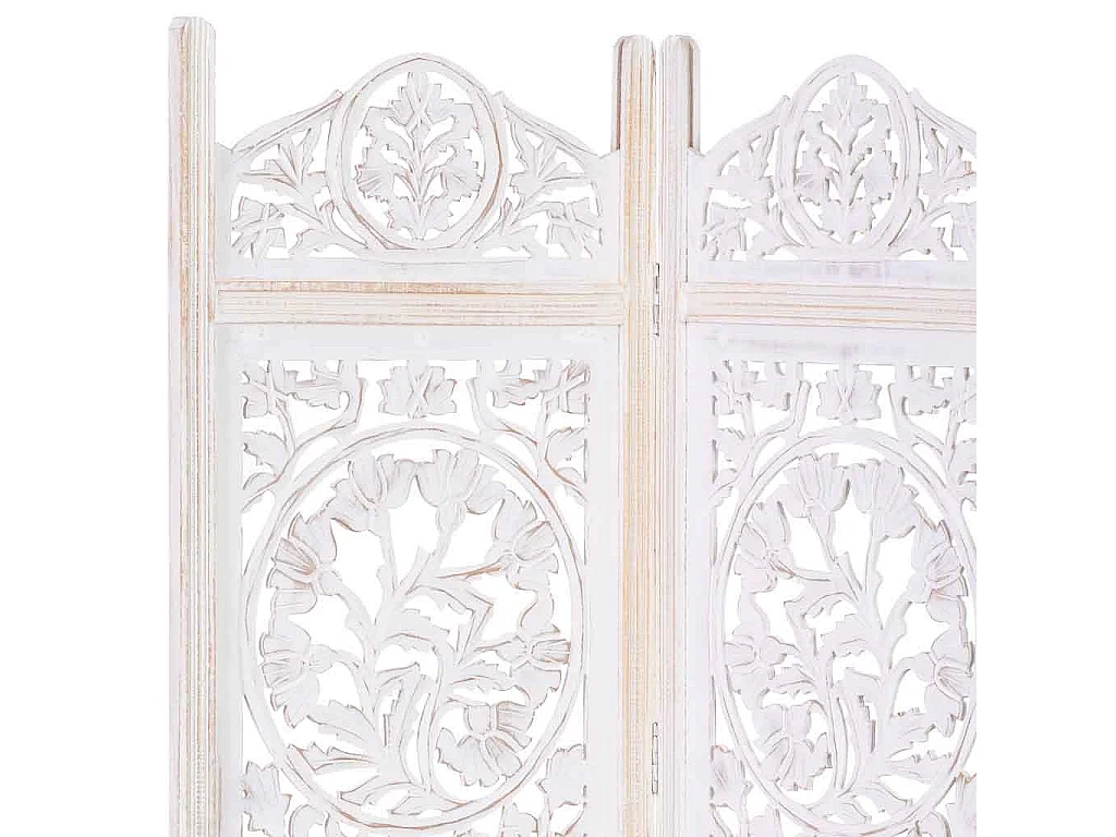 Paravent en bois sculpté à la main 50(x4) x 3 x 183h cm