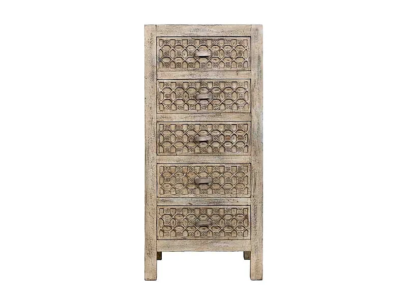 Commode en bois gris faite à la main 50x40x110h cm