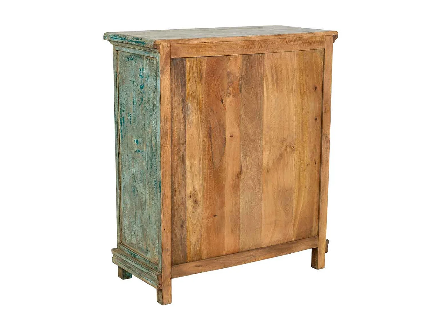 Commode artisanale en bois turquoise 85 x 40 x 100 cm (hauteur)