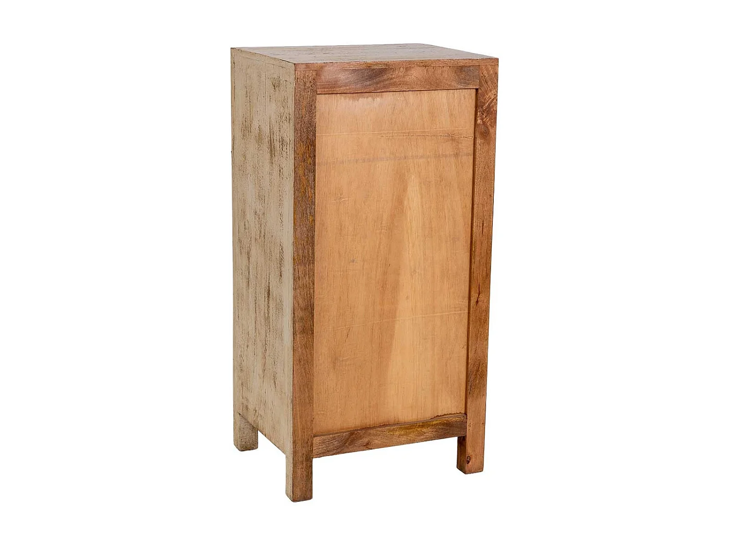 Commode en bois beige sculptée à la main, 45 x 40 x 100 cm (h)