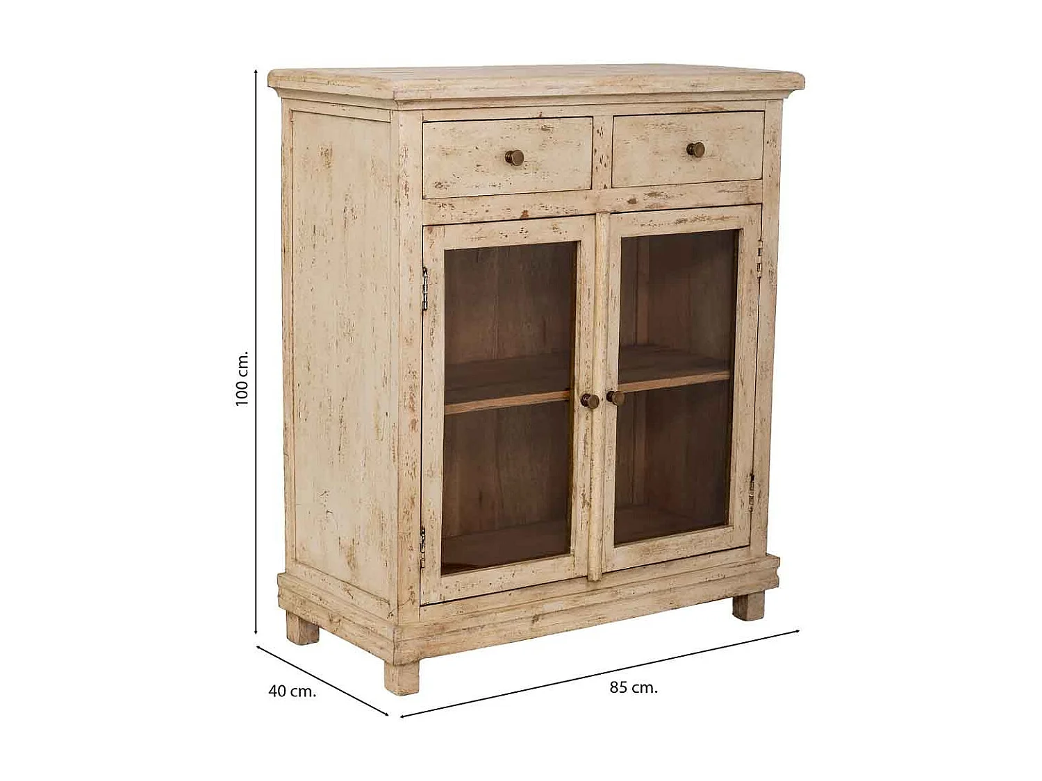 Commode en bois beige faite à la main 85 x 40 x 100 cm (hauteur)