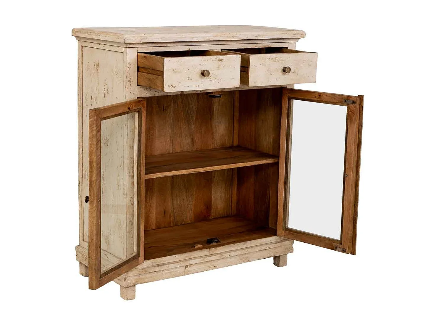 Commode en bois beige faite à la main 85 x 40 x 100 cm (hauteur)