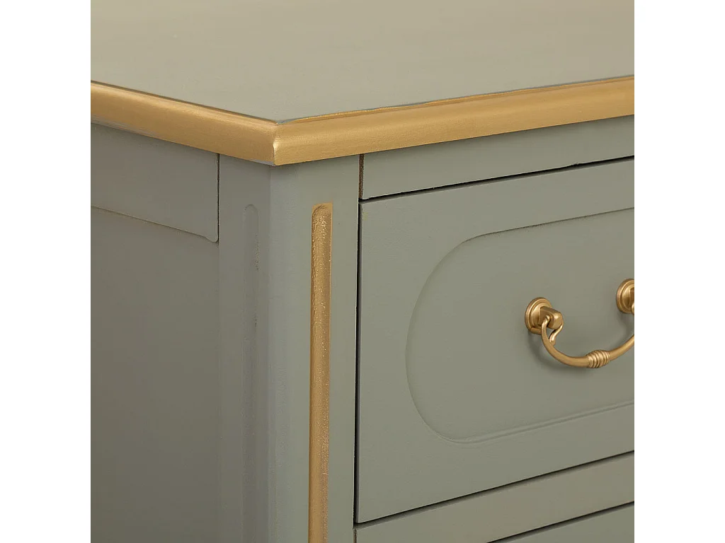 Commode en bois à 3 tiroirs verts, 90 x 42 x 76h cm