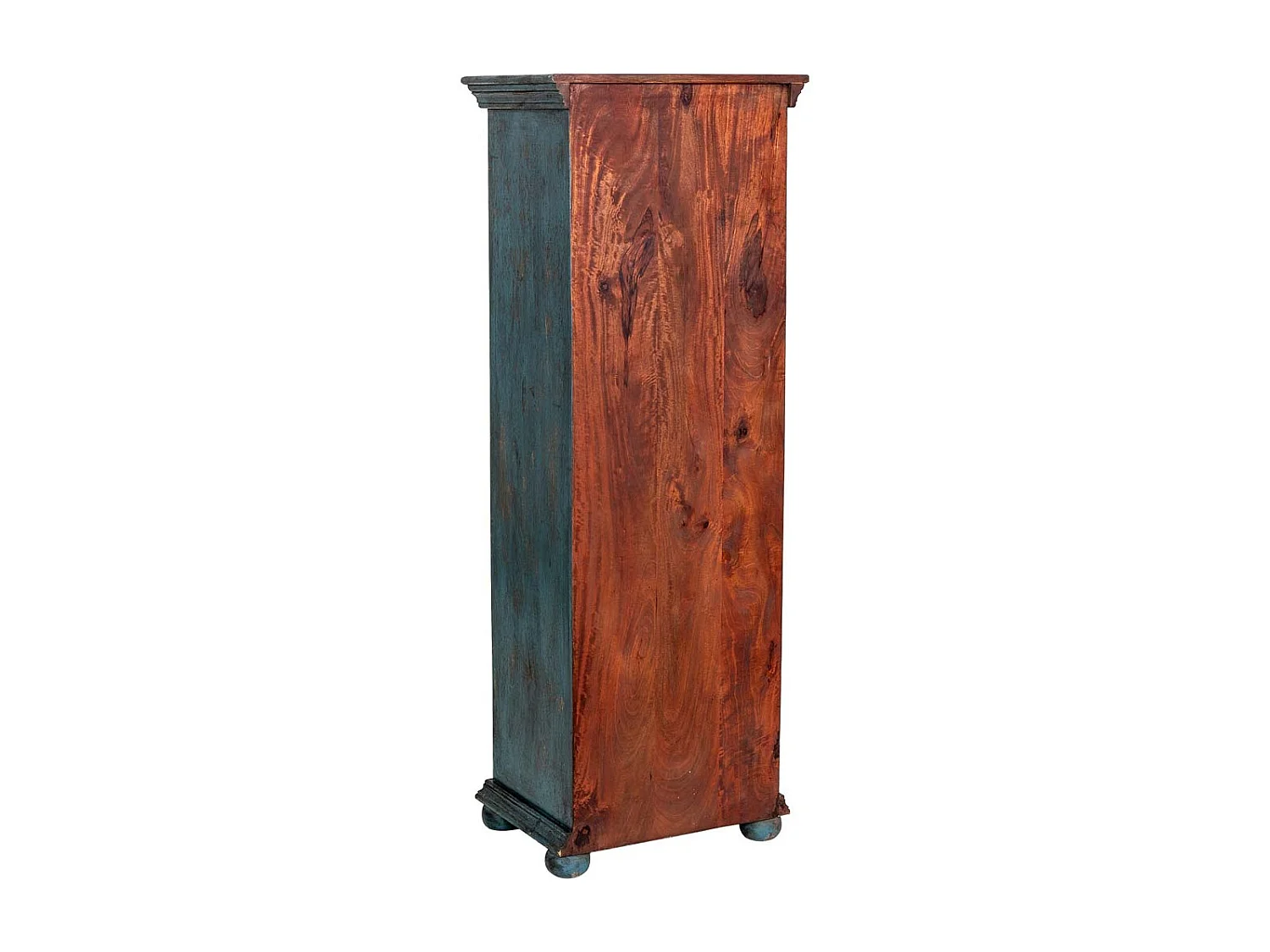 Armario de madera artesanal azul 53x40x149h cm