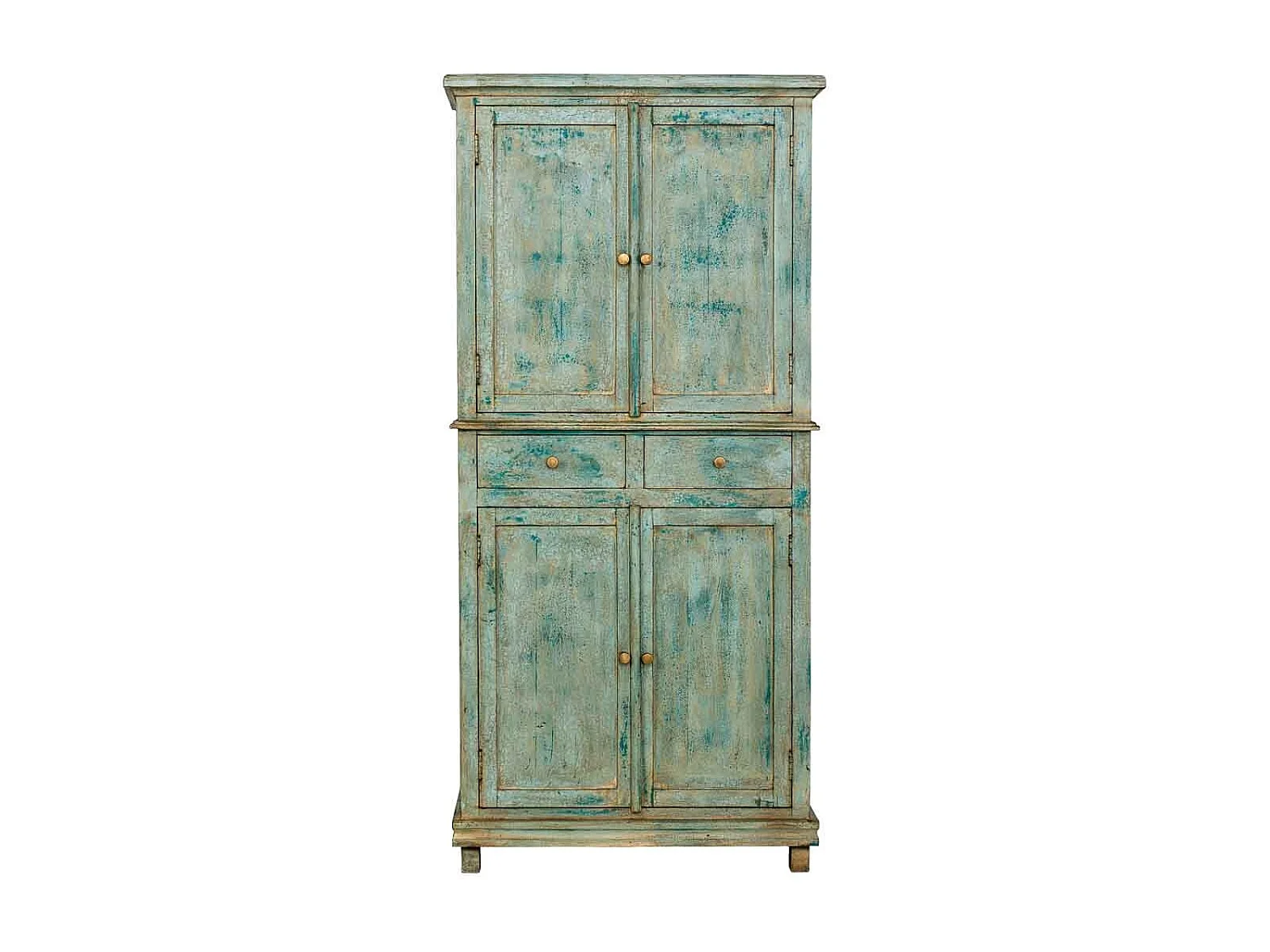 Armoire artisanale en bois turquoise 85 x 40 x 180 cm (hauteur)