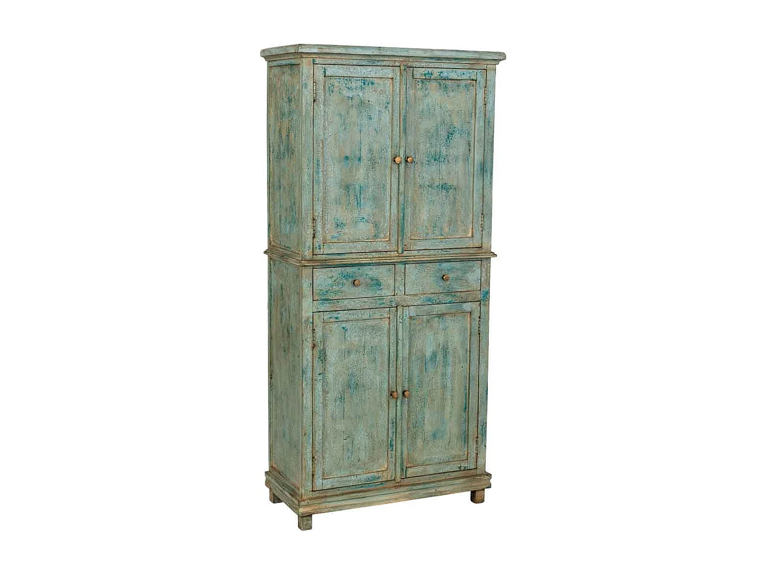 Armoire artisanale en bois turquoise 85 x 40 x 180 cm (hauteur)
