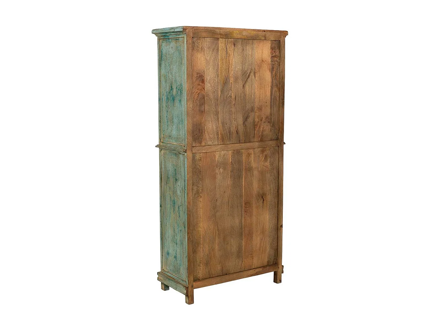 Armoire artisanale en bois turquoise 85 x 40 x 180 cm (hauteur)