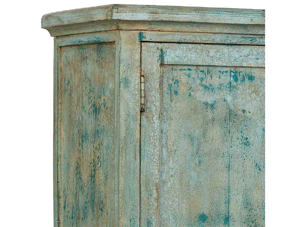 Armario de madera artesanal turquesa 85x40x180h cm
