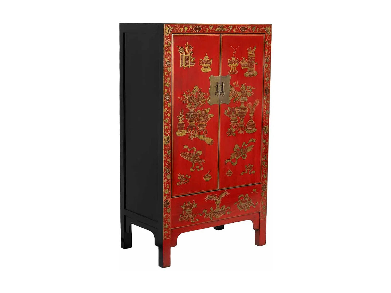 Armoire en bois rouge 86 x 50 x 150 cm (hauteur)