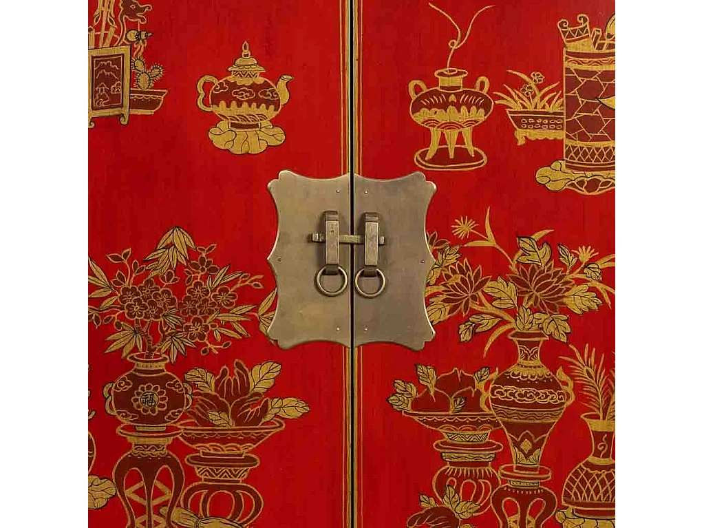 Armoire en bois rouge 86 x 50 x 150 cm (hauteur)