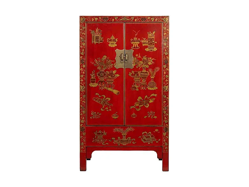 Armoire en bois rouge 86 x 50 x 150 cm (hauteur)