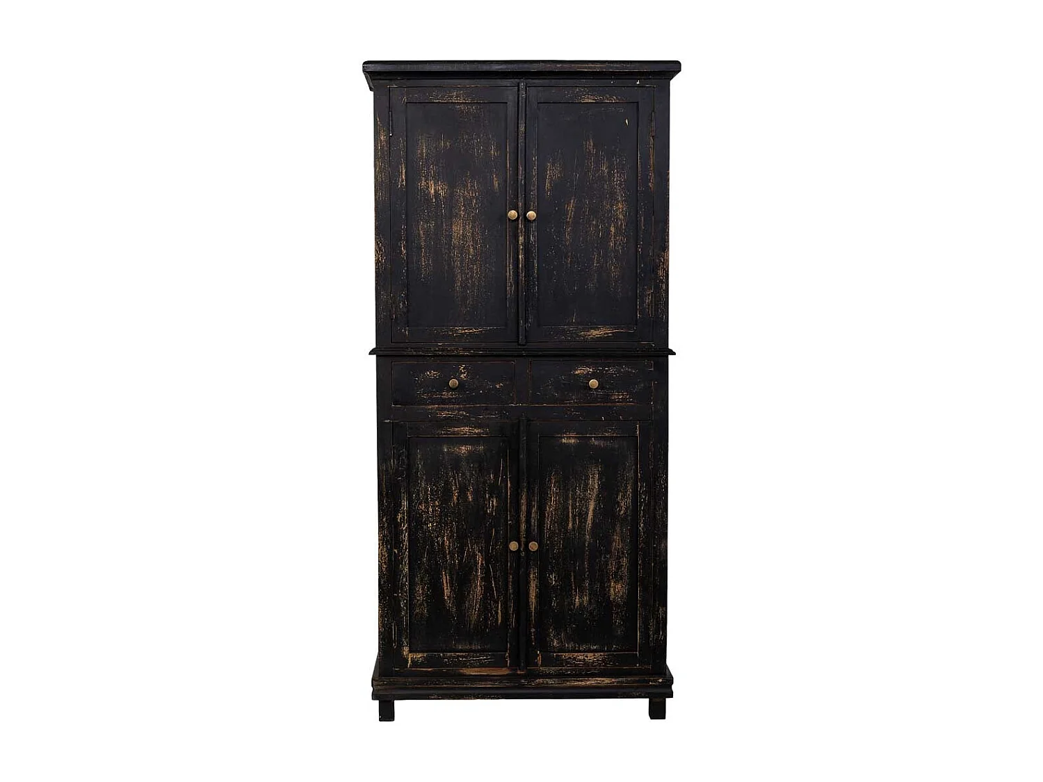 Armoire artisanale en bois noir 85 x 40 x 180 cm (hauteur)