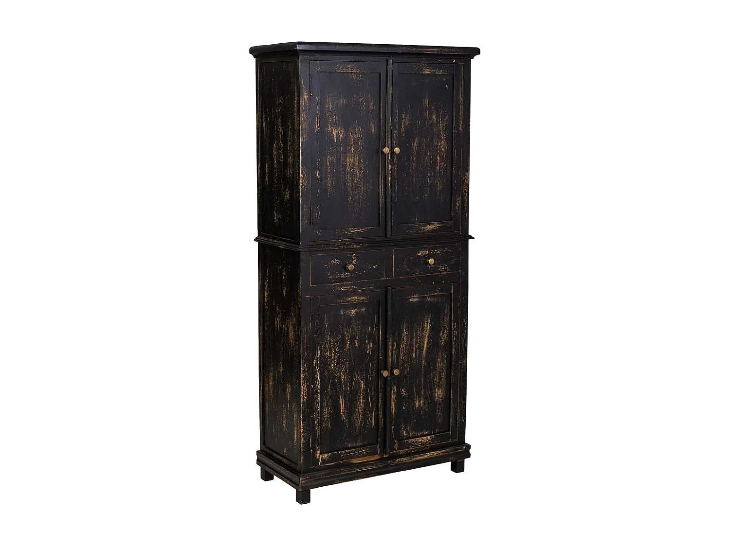 Armoire artisanale en bois noir 85 x 40 x 180 cm (hauteur)