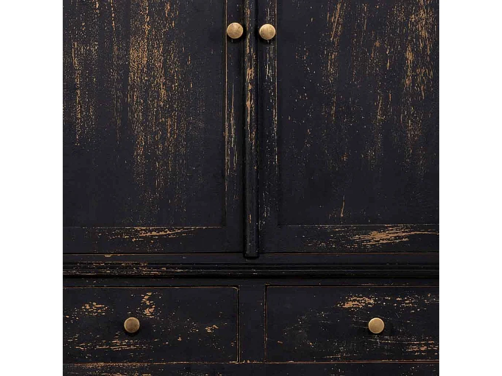 Armoire artisanale en bois noir 85 x 40 x 180 cm (hauteur)