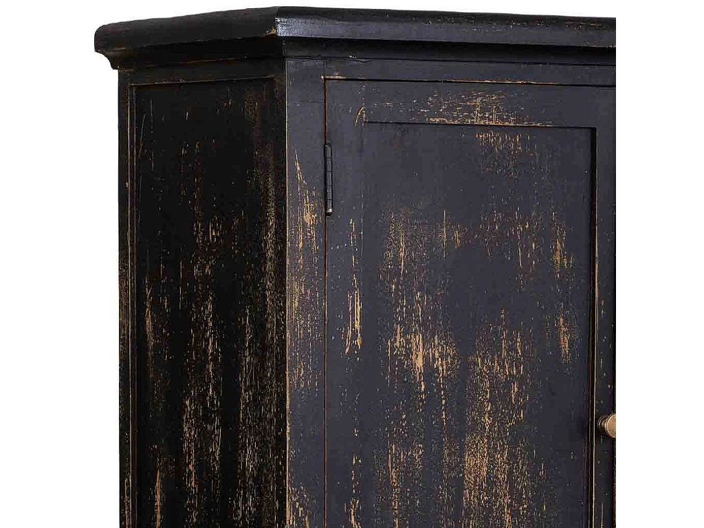 Armario de madera artesanal negro 85x40x180h cm