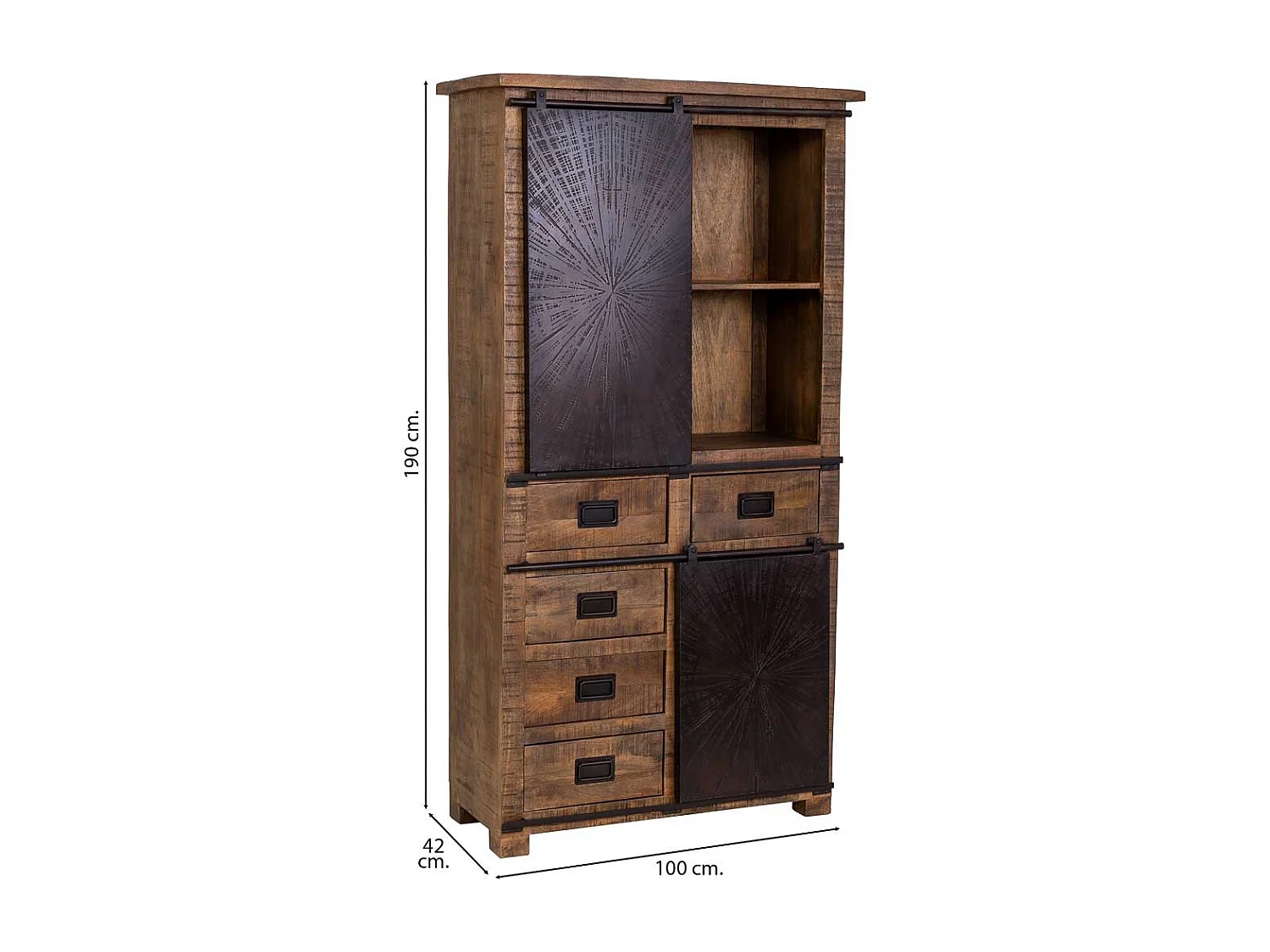 Armário madeira marrom 100x42x190h cm
