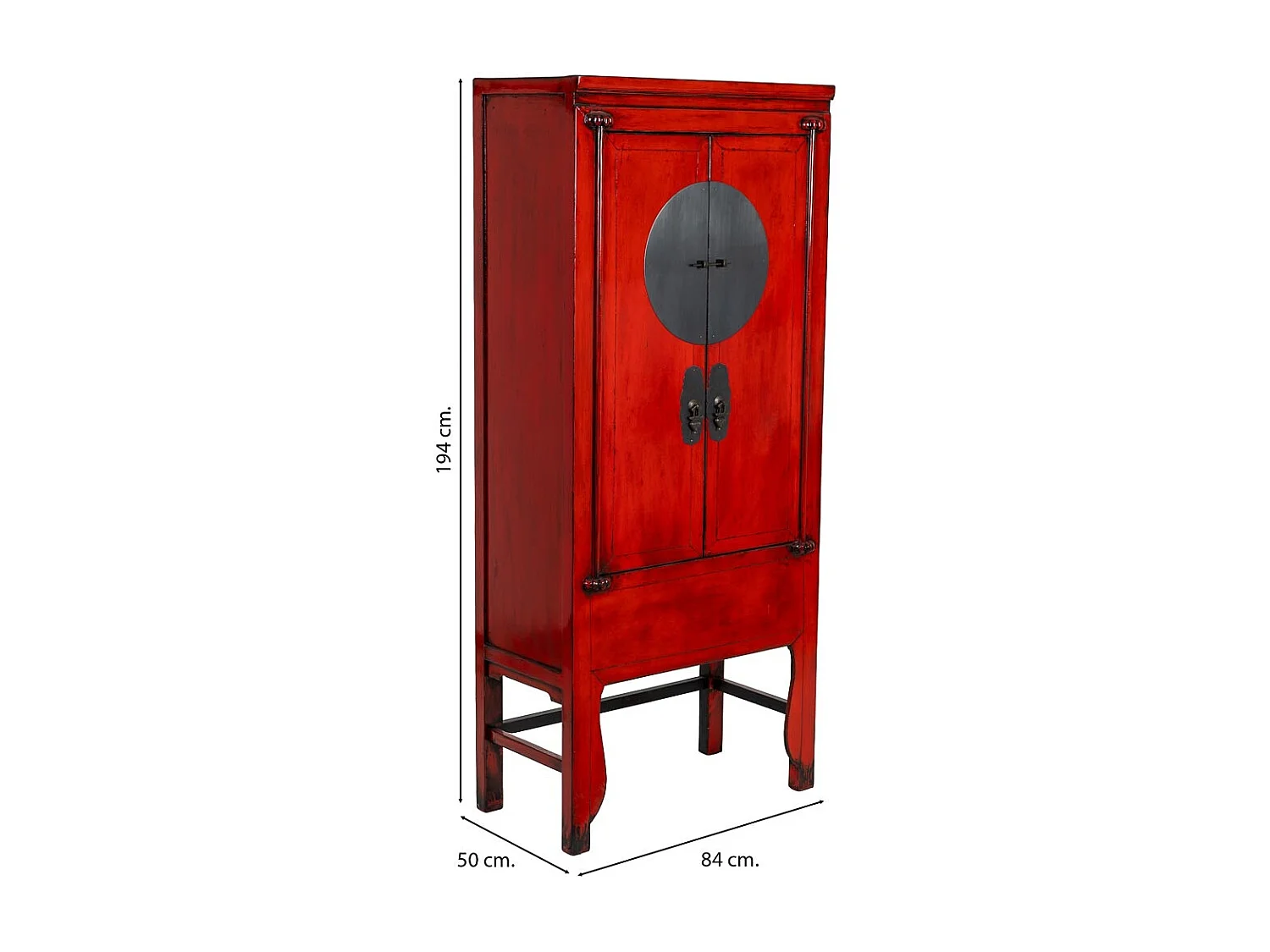 Armoire en bois rouge 84 x 50 x 194 cm (hauteur)