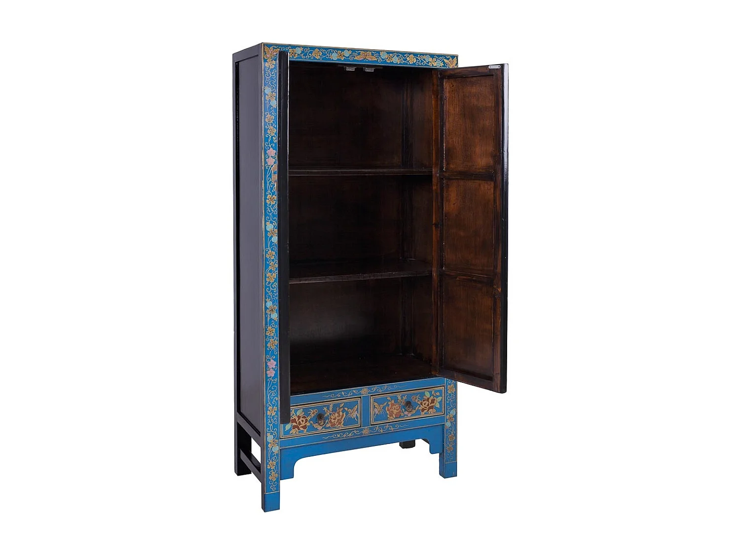Armoire en bois bleue 80x38,5x174,5 cm