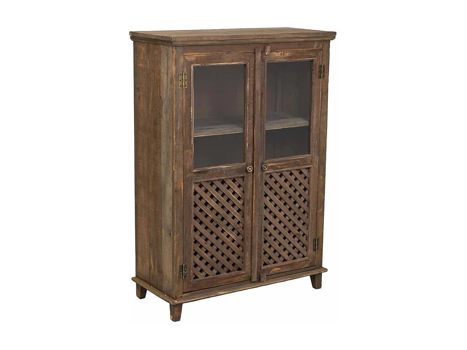 Armoire en bois marron à 2 portes 80 x 36 x 115 cm (hauteur)