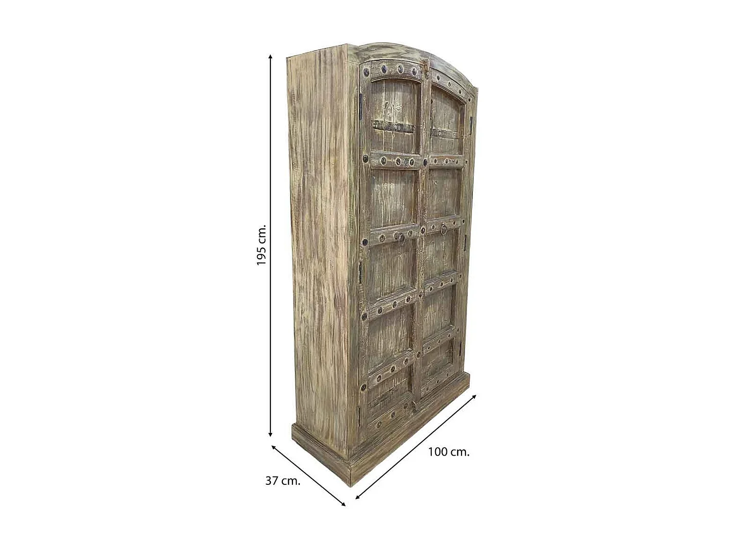 Armoire en bois faite à la main 90-100 x 37 x 170-195 cm (hauteur)