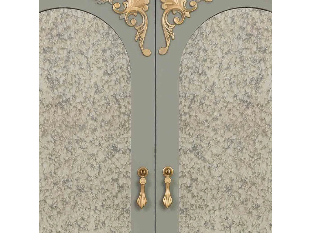 Armario de madera verde de 1 cajón y 2 puertas 80x42x140h cm