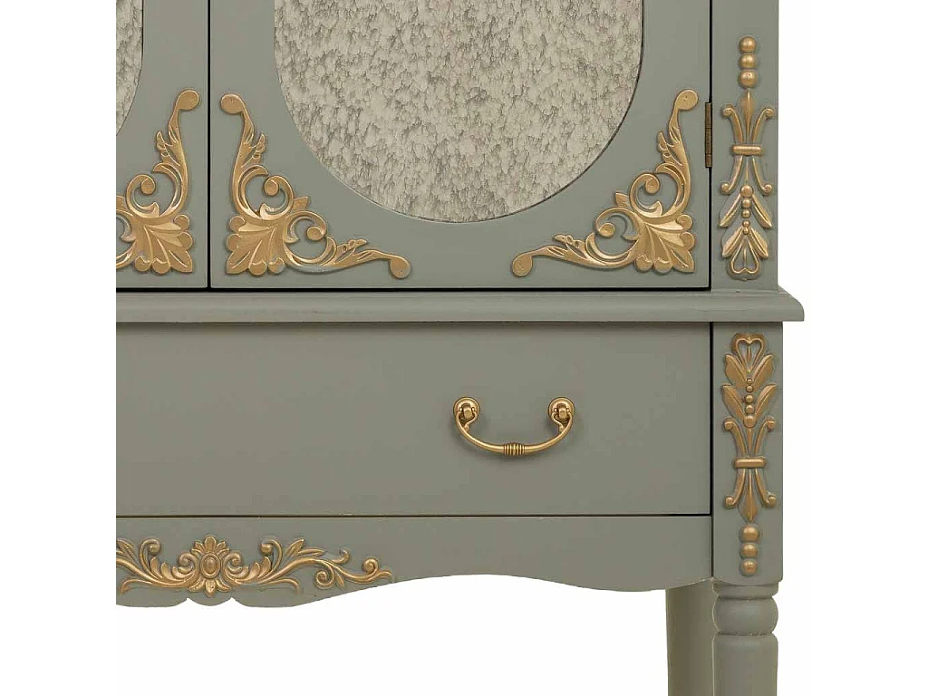 Armario de madera verde de 1 cajón y 2 puertas 80x42x140h cm