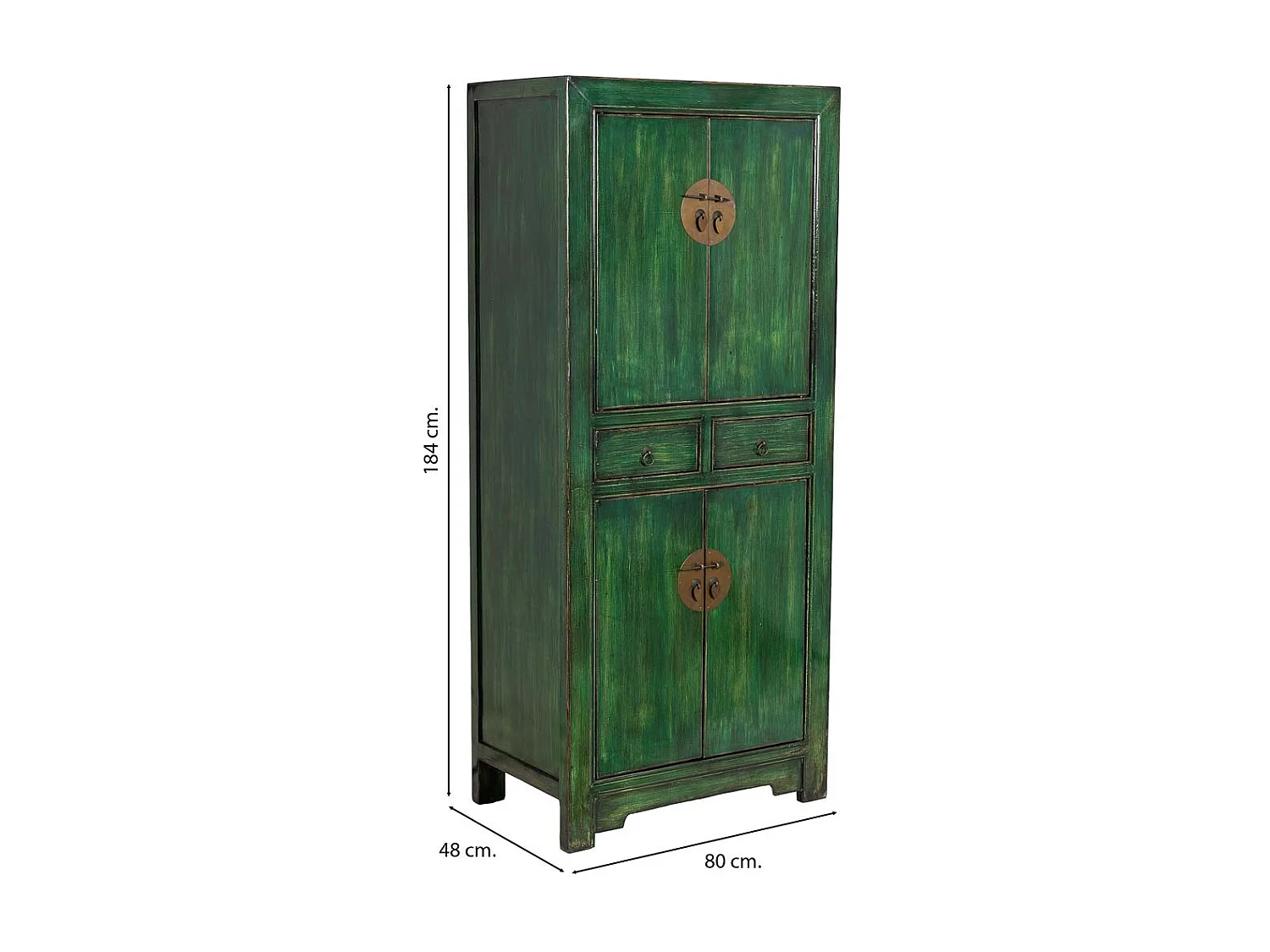 Armario de madera verde 80x48x184h cm