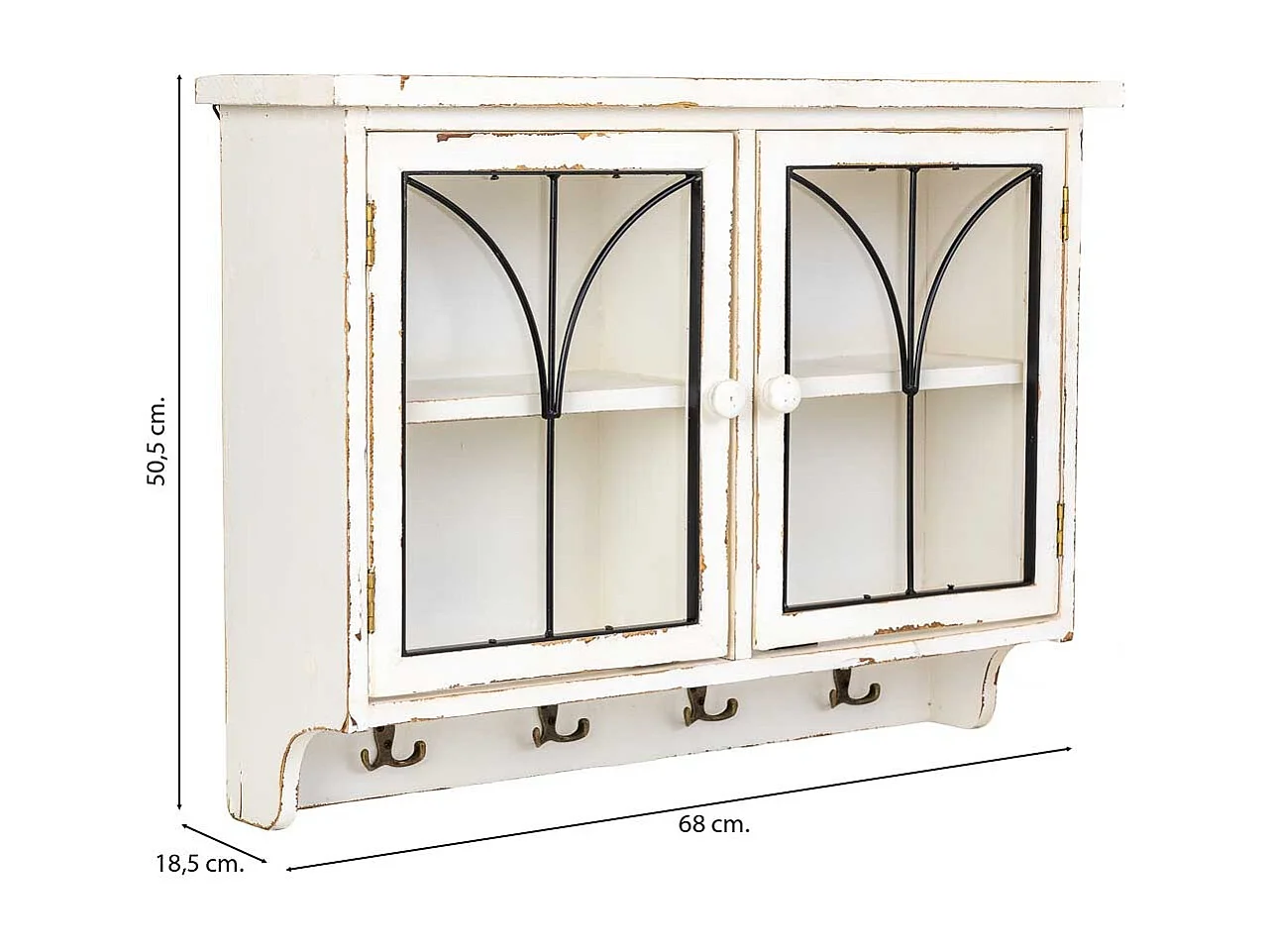 Scaffale in legno beige 69x18x50,5h cm
