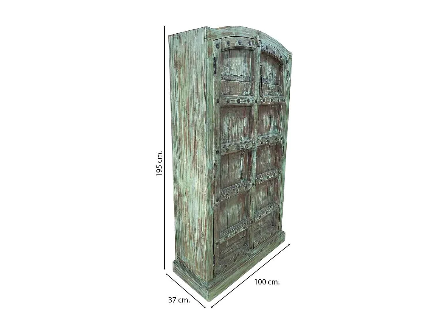 Armoire en bois faite à la main 90-100 x 37 x 170-195 cm (hauteur)