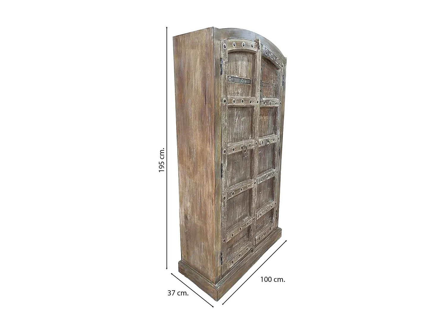 Armoire en bois faite à la main 90-100 x 37 x 170-195 cm (hauteur)