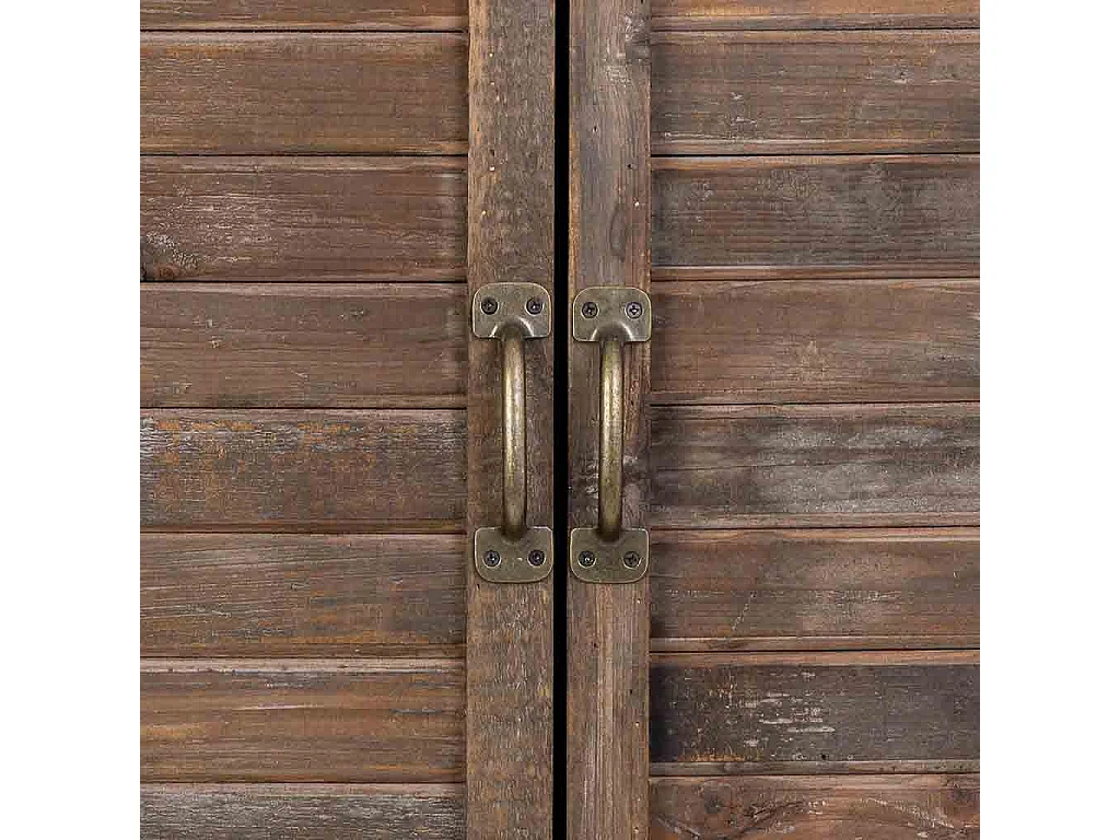 Armoire en bois marron avec 2 tiroirs et 2 portes, 89x36x180,5 cm