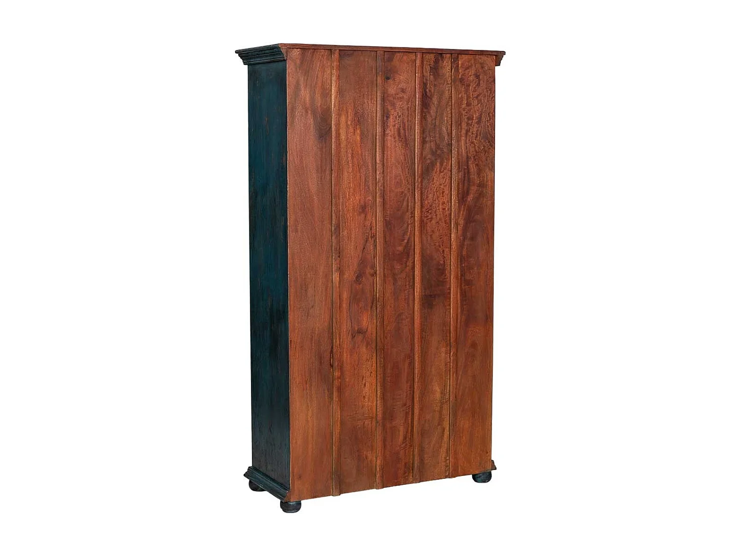 Armario de madera artesanal azul 102x44x183h cm