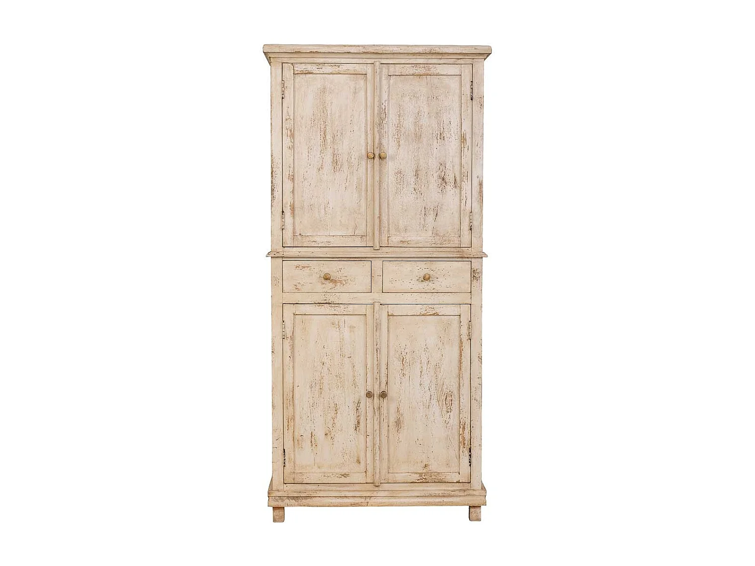 Armario de madera artesanal beige 85x40x180h cm