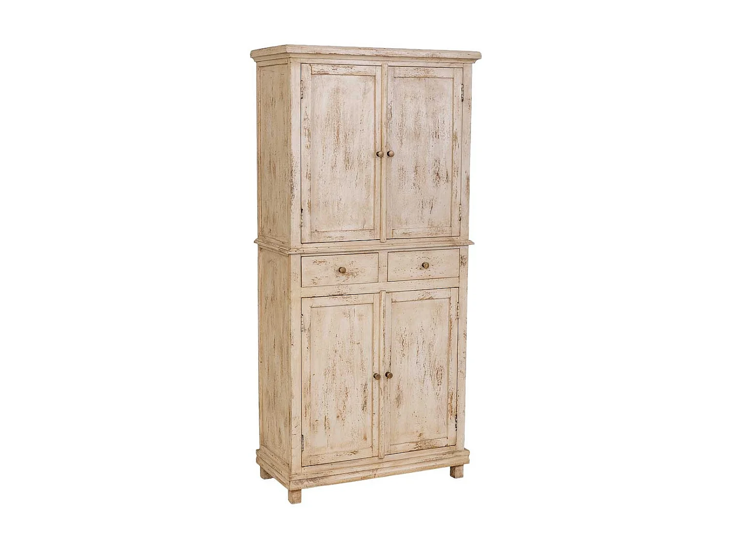 Armario de madera artesanal beige 85x40x180h cm
