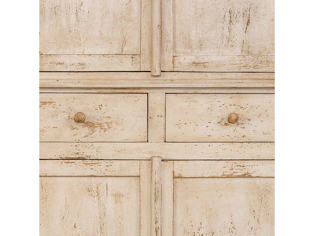 Armario de madera artesanal beige 85x40x180h cm