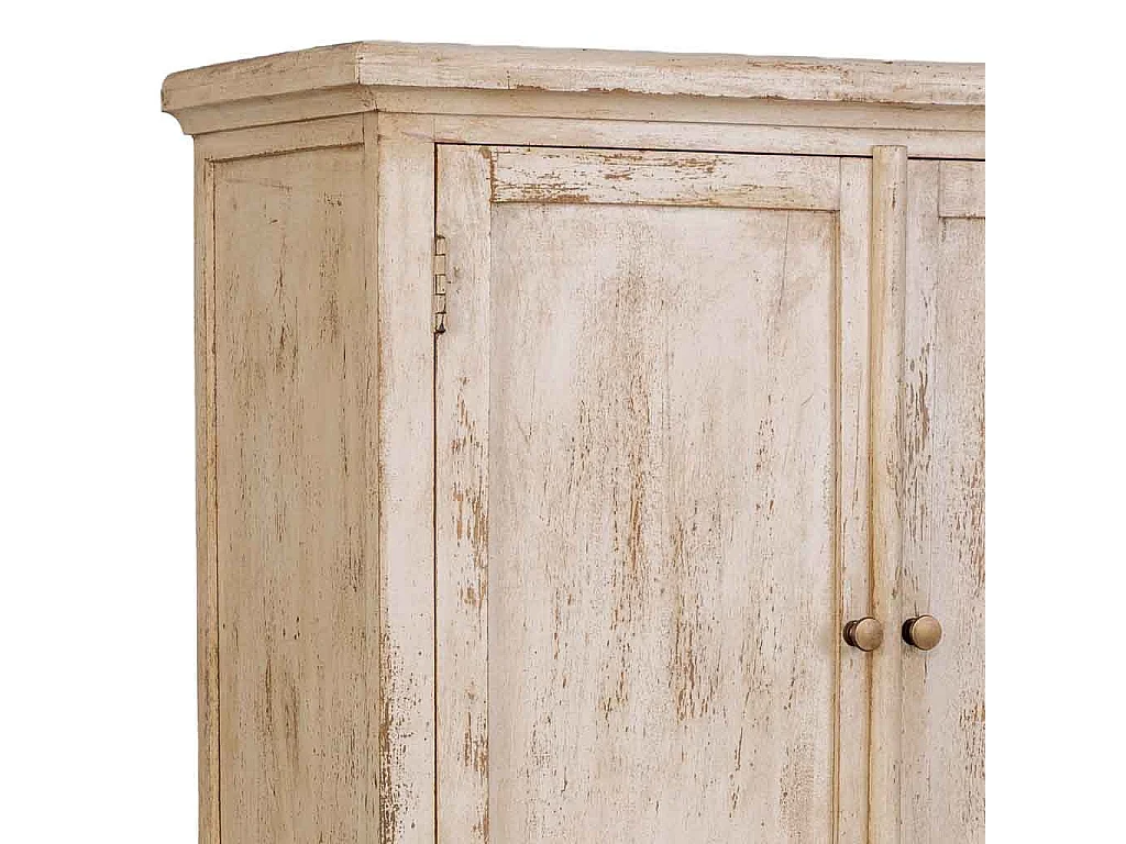Armario de madera artesanal beige 85x40x180h cm