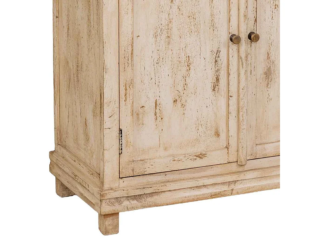 Armario de madera artesanal beige 85x40x180h cm
