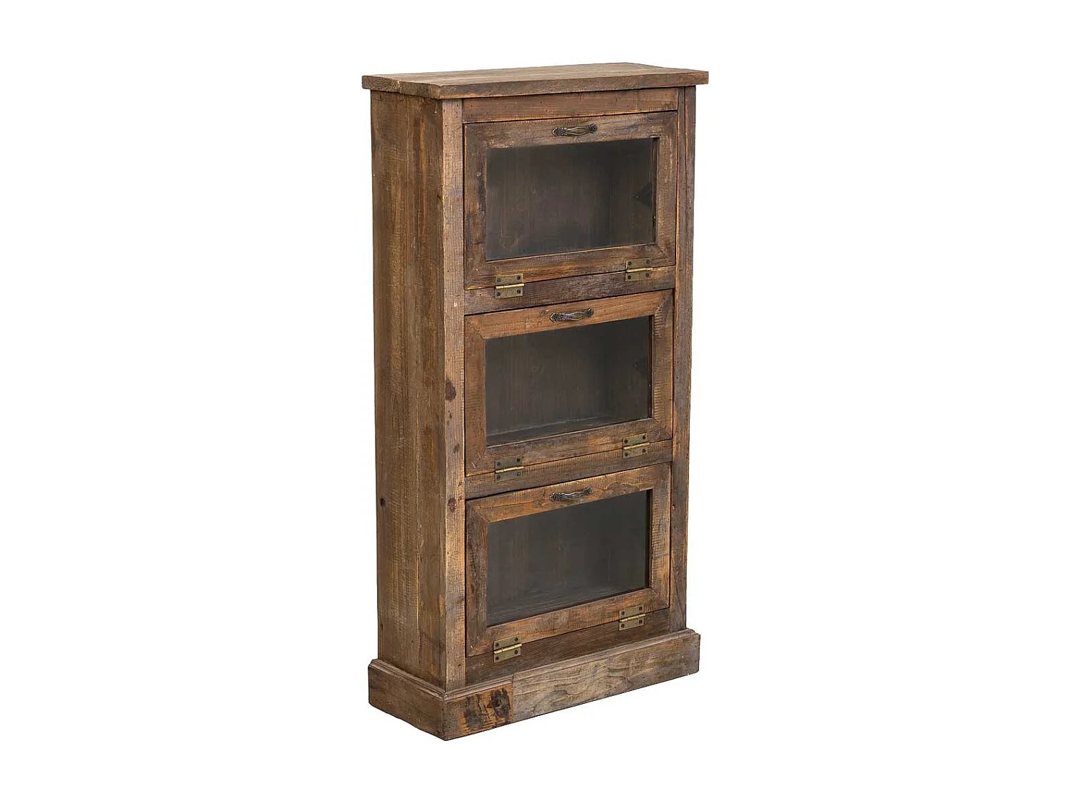 Armoire en bois marron à 3 portes, 50 x 20 x 95 cm (hauteur)