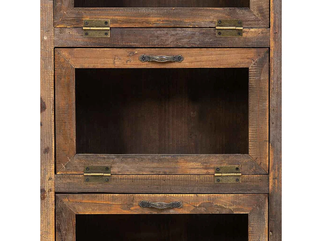 Armoire en bois marron à 3 portes, 50 x 20 x 95 cm (hauteur)