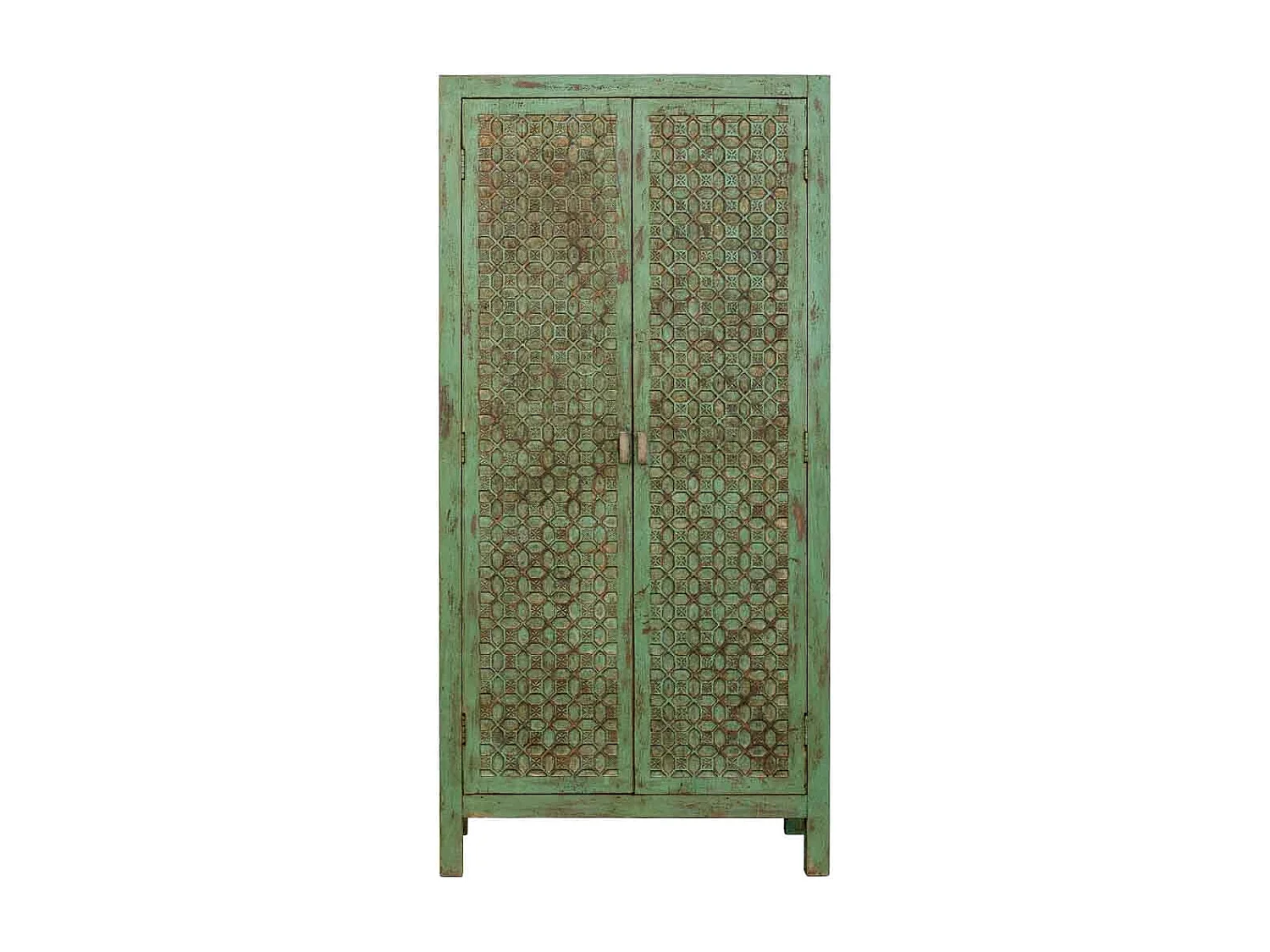 Armoire en bois vert faite à la main 85x40x176h cm