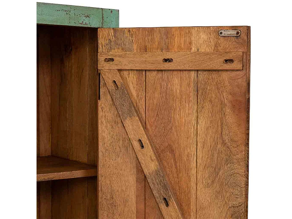 Armadio in legno verde fatto a mano 85x40x176h cm