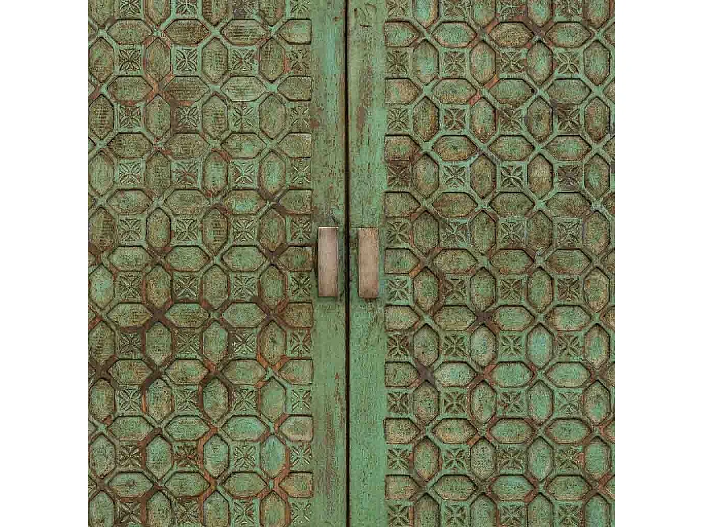 Armadio in legno verde fatto a mano 85x40x176h cm